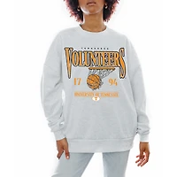 Women's Gameday Couture Gray Tennessee Volunteers Basketball Premium Fleece Drop Pullover Sweatshirt