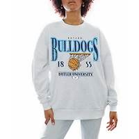 Women's Gameday Couture Gray Butler Bulldogs Basketball Premium Fleece Drop Pullover Sweatshirt