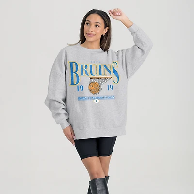 Women's Gameday Couture Gray UCLA Bruins Basketball Premium Fleece Drop Pullover Sweatshirt