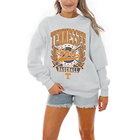 Women's Gameday Couture Gray Tennessee Volunteers Baseball Premium Fleece Drop Pullover Sweatshirt