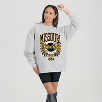 Women's Gameday Couture Gray Missouri Tigers Baseball Premium Fleece Drop Pullover Sweatshirt