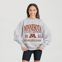 Women's Gameday Couture Gray Minnesota Golden Gophers Established Premium Fleece Drop Pullover Sweatshirt