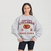 Women's Gameday Couture Gray Iowa State Cyclones Established Premium Fleece Drop Pullover Sweatshirt