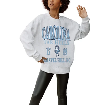 Women's Gameday Couture Gray North Carolina Tar Heels Established Premium Fleece Drop Pullover Sweatshirt
