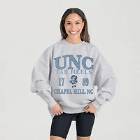 Women's Gameday Couture Gray North Carolina Tar Heels Established Premium Fleece Drop Pullover Sweatshirt