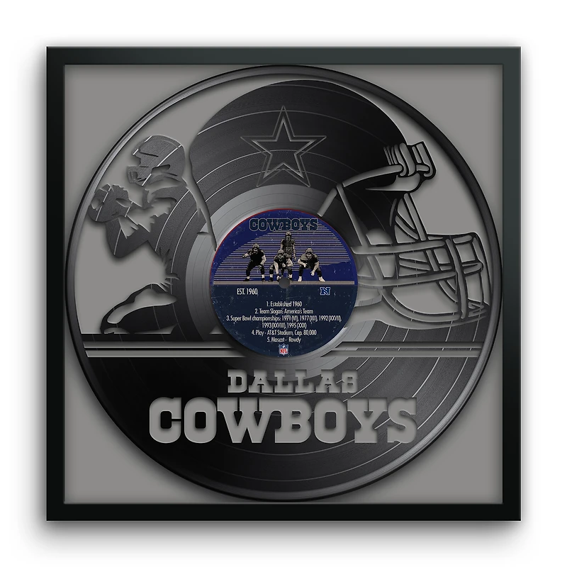 Dallas Cowboys Framed 13" x 13" Vinyl Record Art Print