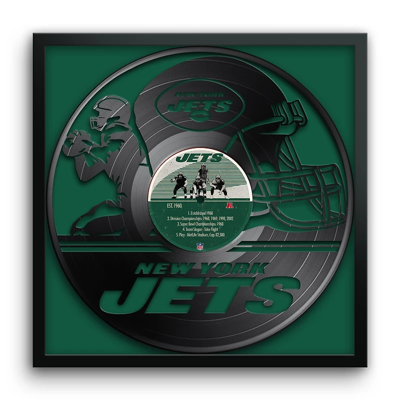 New York Jets Framed 13" x 13" Vinyl Record Art Print