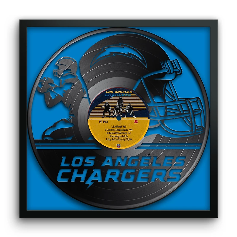 Los Angeles Chargers Framed 13" x 13" Vinyl Record Art Print