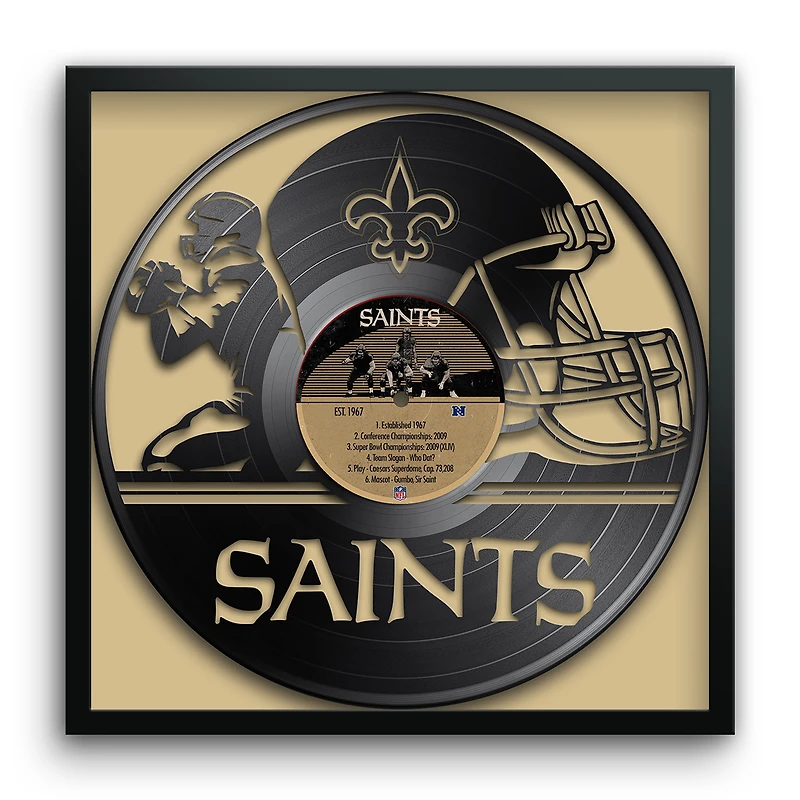 New Orleans Saints Framed 13" x 13" Vinyl Record Art Print