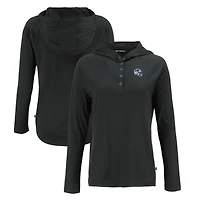 Women's Cutter & Buck Black Buffalo Bills Coastline Epic Comfort Eco Recycled Raglan Pullover Hoodie