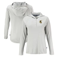 Women's Cutter & Buck Gray Pittsburgh Steelers Historic Coastline Epic Comfort Eco Recycled Raglan Pullover Hoodie