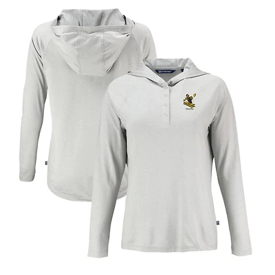 Women's Cutter & Buck Gray Pittsburgh Steelers Historic Coastline Epic Comfort Eco Recycled Raglan Pullover Hoodie