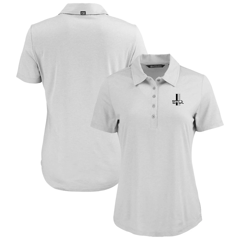 Women's Cutter & Buck Gray Detroit Lions Historic Coastline Epic Comfort Eco Recycled Polo