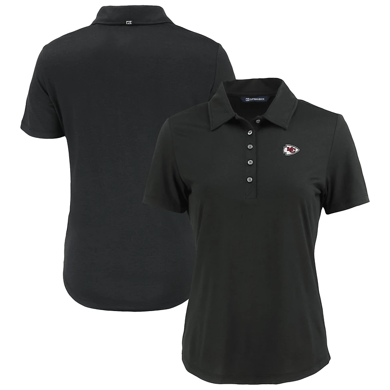 Women's Cutter & Buck Black Kansas City Chiefs Coastline Epic Comfort Eco Recycled Polo