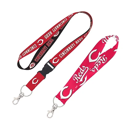 WinCraft Cincinnati Reds 2-Pack Lanyard with Detachable Buckle & Key Strap Set