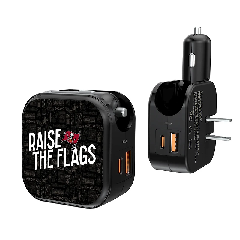 Keyscaper Black Tampa Bay Buccaneers 2-In-1 USB A/C Charger