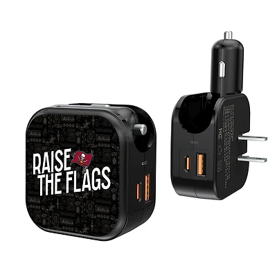 Keyscaper Black Tampa Bay Buccaneers 2-In-1 USB A/C Charger