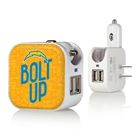 Keyscaper White Los Angeles Chargers 2-In-1 USB Charger