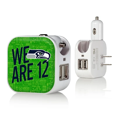 Keyscaper White Seattle Seahawks 2-In-1 USB Charger