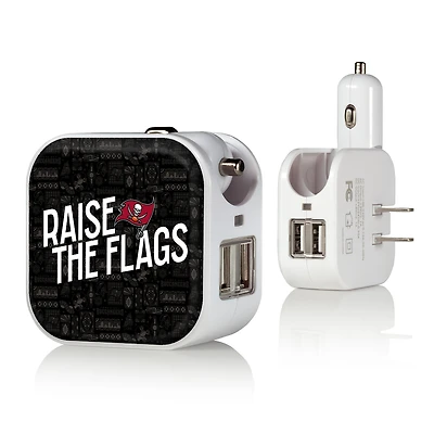 Keyscaper White Tampa Bay Buccaneers 2-In-1 USB Charger