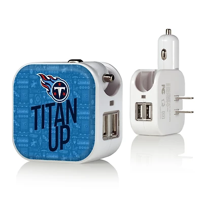Keyscaper White Tennessee Titans 2-In-1 USB Charger