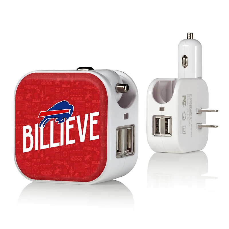 Keyscaper White Buffalo Bills 2-In-1 USB Charger
