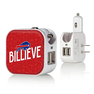 Keyscaper White Buffalo Bills 2-In-1 USB Charger