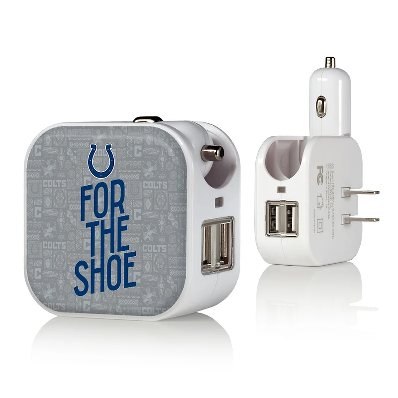 Keyscaper White Indianapolis Colts 2-In-1 USB Charger