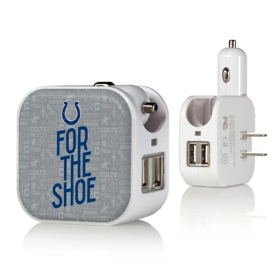 Keyscaper White Indianapolis Colts 2-In-1 USB Charger