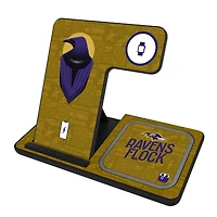 Keyscaper Black Baltimore Ravens 3-in-1 Charging Station