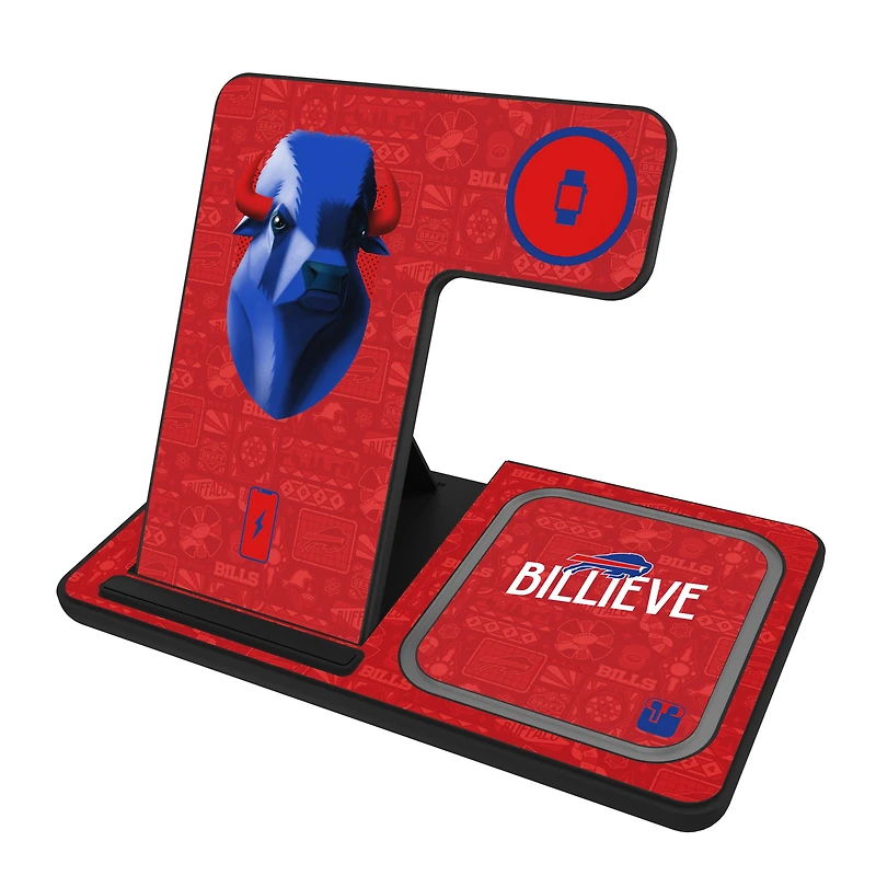 Keyscaper Black Buffalo Bills 3-in-1 Charging Station