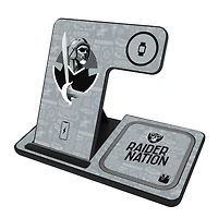 Keyscaper Black Las Vegas Raiders 3-in-1 Charging Station