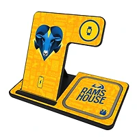 Keyscaper Black Los Angeles Rams 3-in-1 Charging Station