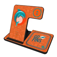 Keyscaper Black Miami Dolphins 3-in-1 Charging Station