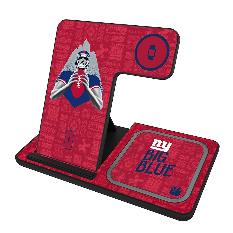 Keyscaper Black New York Giants 3-in-1 Charging Station
