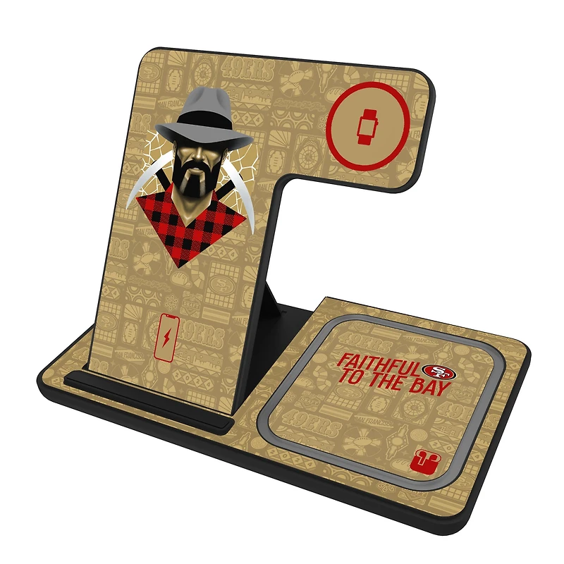 Keyscaper Black San Francisco 49ers 3-in-1 Charging Station