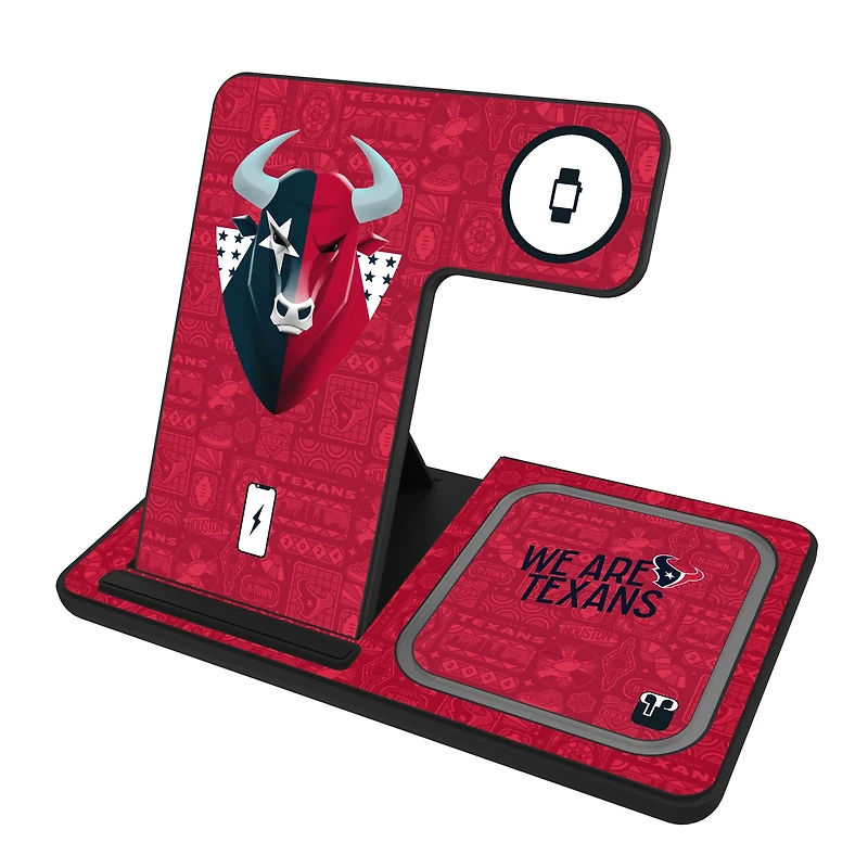 Keyscaper Black Houston Texans 3-in-1 Charging Station