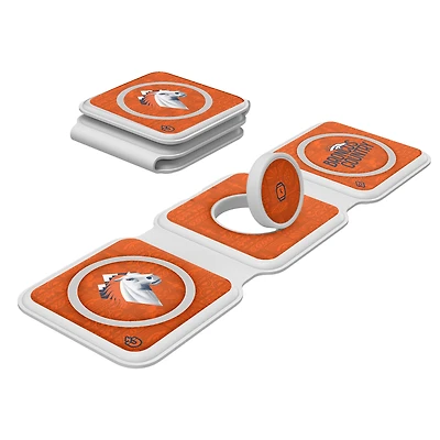 Keyscaper White Denver Broncos 3-in-1 Foldable Charger