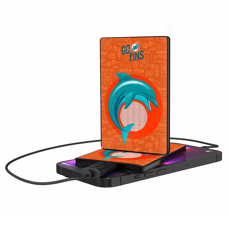 Keyscaper Black Miami Dolphins 2500 mAh Illustrated Credit Card Powerbank