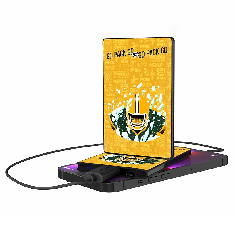 Keyscaper Black Green Bay Packers 2500 mAh Illustrated Credit Card Powerbank