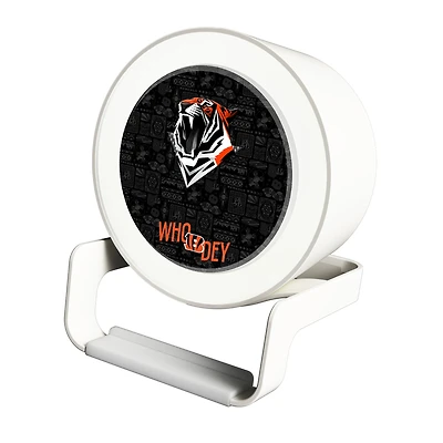 Keyscaper White Cincinnati Bengals Night Light Charger with Bluetooth Speaker