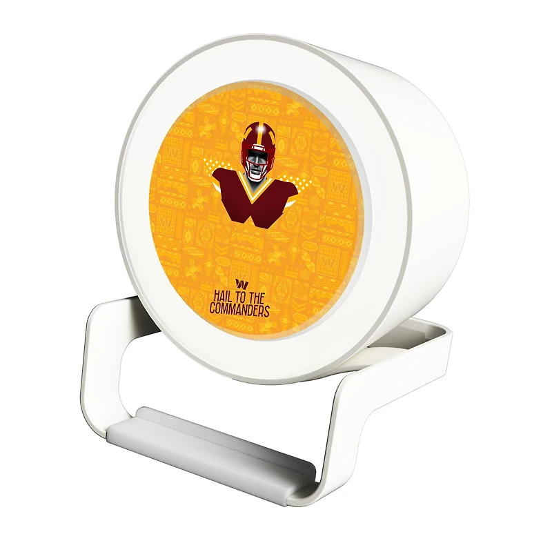 Keyscaper White Washington Commanders Night Light Charger with Bluetooth Speaker