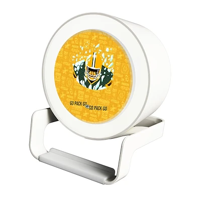 Keyscaper White Green Bay Packers Night Light Charger with Bluetooth Speaker