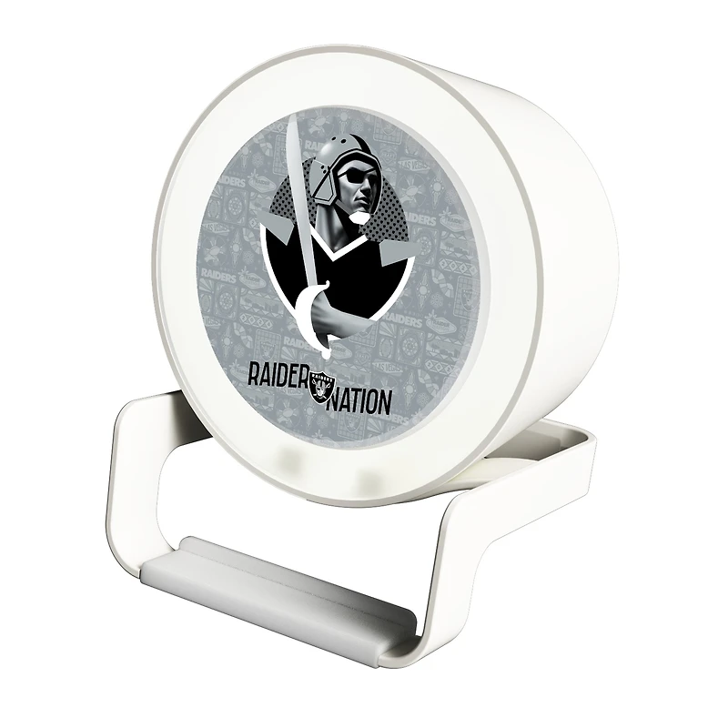 Keyscaper White Las Vegas Raiders Night Light Charger with Bluetooth Speaker