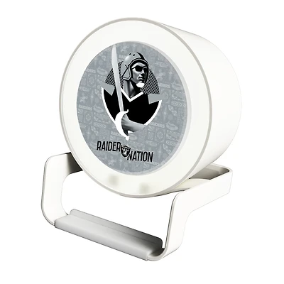 Keyscaper White Las Vegas Raiders Night Light Charger with Bluetooth Speaker
