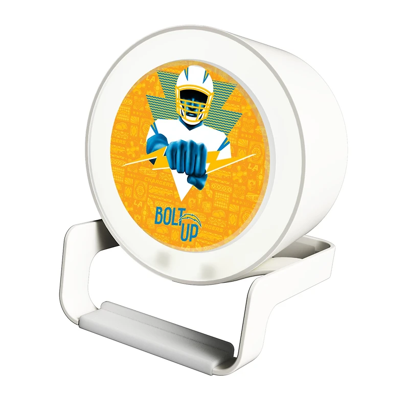 Keyscaper White Los Angeles Chargers Night Light Charger with Bluetooth Speaker