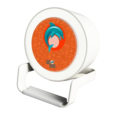 Keyscaper White Miami Dolphins Night Light Charger with Bluetooth Speaker