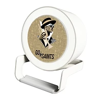 Keyscaper White New Orleans Saints Night Light Charger with Bluetooth Speaker