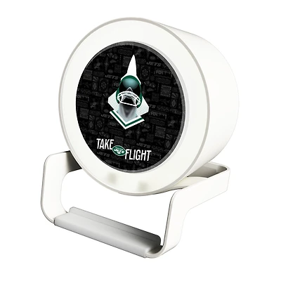 Keyscaper White New York Jets Night Light Charger with Bluetooth Speaker