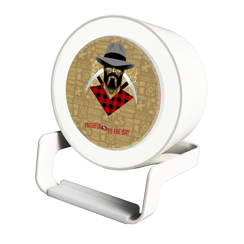 Keyscaper White San Francisco 49ers Night Light Charger with Bluetooth Speaker